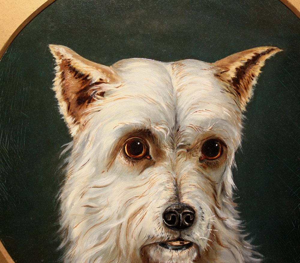 Portrait Of A West Highland White Terrier By Anton Wessely (austrian 1848 - 1908)-photo-3