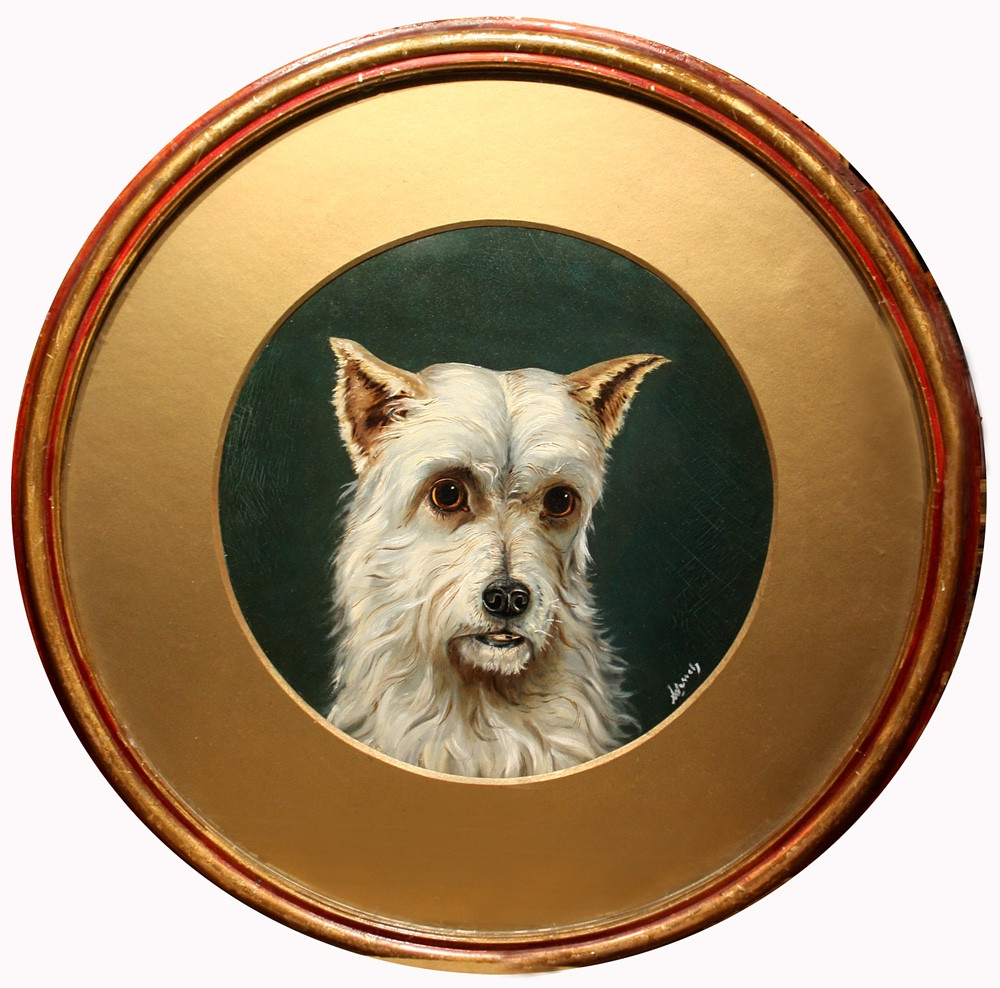 Portrait Of A West Highland White Terrier By Anton Wessely (austrian 1848 - 1908)