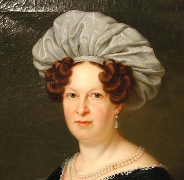 Franz Seraph Stirnbrand (1788 - 1882) Portrait Of A Noble Woman In A White Cap-photo-3