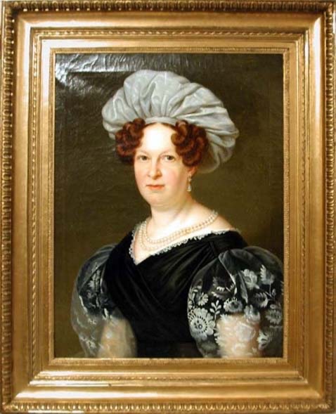 Franz Seraph Stirnbrand (1788 - 1882) Portrait Of A Noble Woman In A White Cap