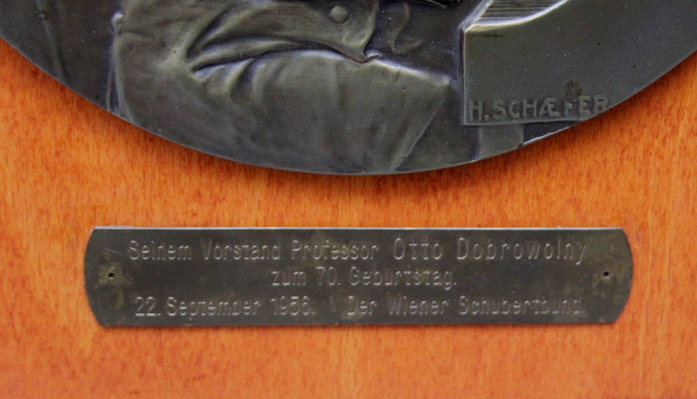 Relief en bronze « Le compositeur Franz Schubert accompagne de jeunes chanteurs au piano » -photo-3