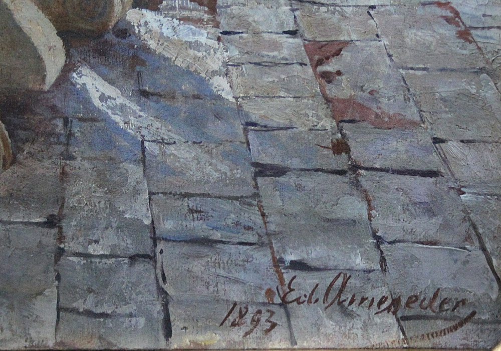 Sunny Monastery Terrace On The Seaside  By Eduard Ameseder (austrian 1856 - 1938)-photo-7