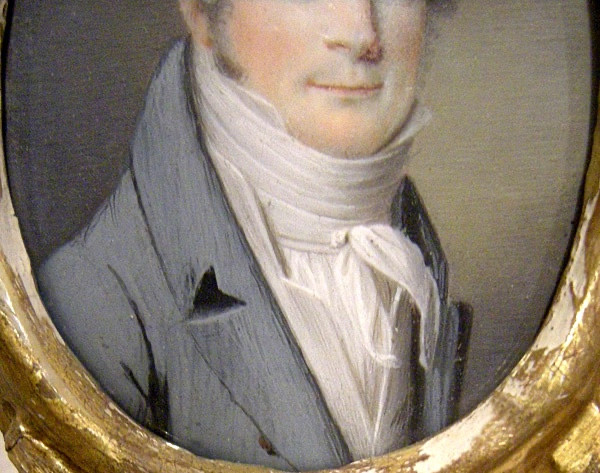 Miniaturiste, vers 1800  Portrait de noble, miniature sur ivoire-photo-4