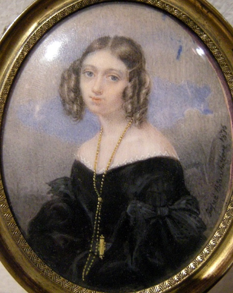 Portrait Of A Young Woman By Giosue Bianchi (1803-1875), Miniature On Ivory-photo-2