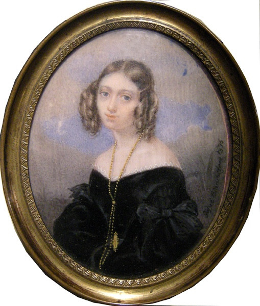 Portrait Of A Young Woman By Giosue Bianchi (1803-1875), Miniature On Ivory