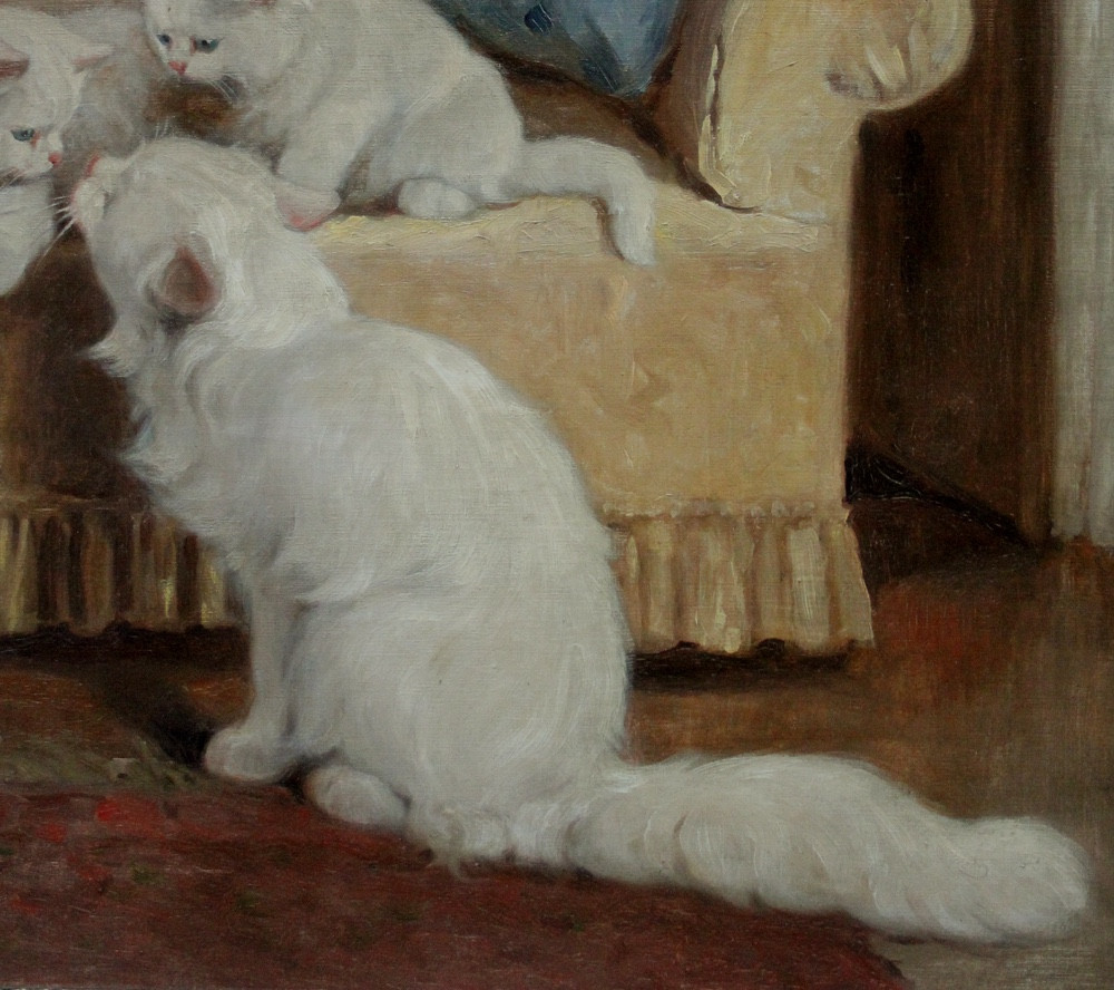 Chatte et ses deux chatons, offerts par Gabriella Rainer-Istvanffy (née en 1877)-photo-2