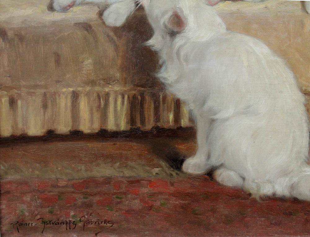 Chatte et ses deux chatons, offerts par Gabriella Rainer-Istvanffy (née en 1877)-photo-5
