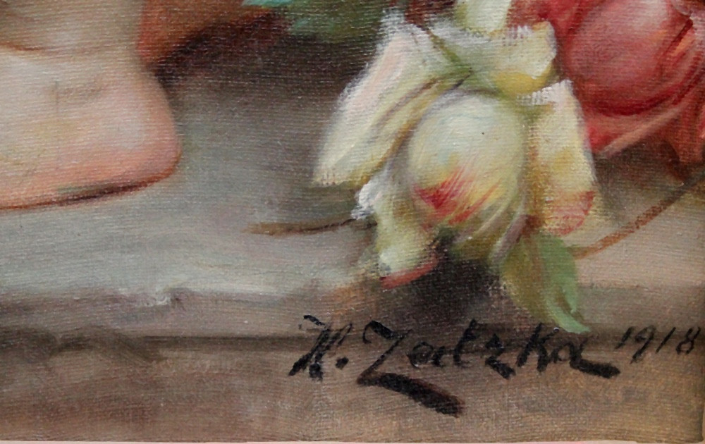 Hans Zatzka (Autrichien, 1859-1945)  Vierge à l'Enfant Jésus-photo-6