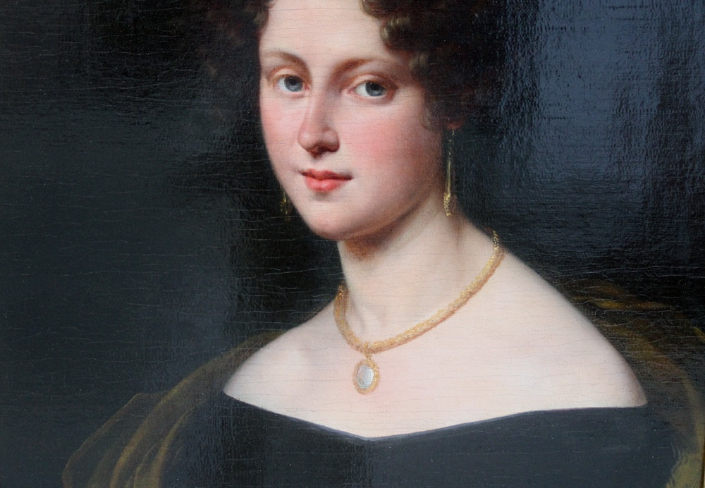 Philippe Peyrane (french, 1780-1865) Portrait Of A Young Parisian Beauty-photo-1