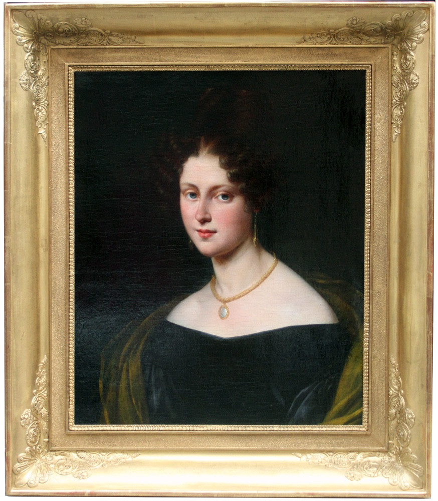 Philippe Peyrane (french, 1780-1865) Portrait Of A Young Parisian Beauty