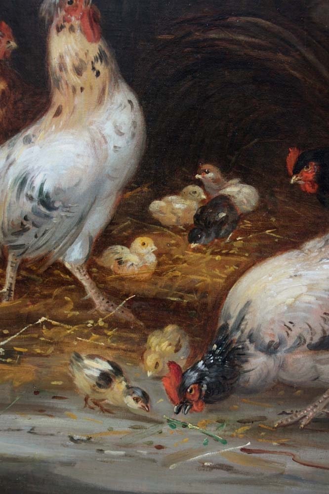 POULAILLER DE CLAUDE GUILLEMINET (1821 - PARIS - VERS 1861)-photo-1