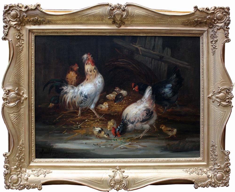 POULAILLER DE CLAUDE GUILLEMINET (1821 - PARIS - VERS 1861)