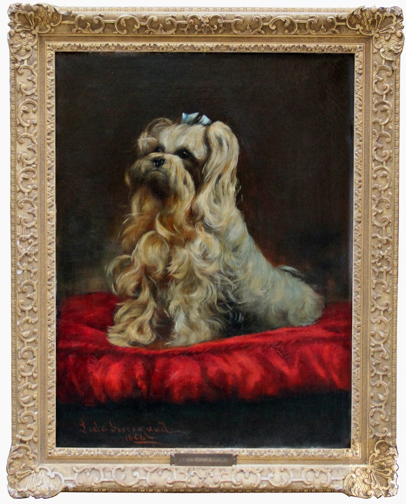 Portrait Of A Shih Tzu Dog By Leda Givernaud (french-american, Active At The End Of The 19th Century)