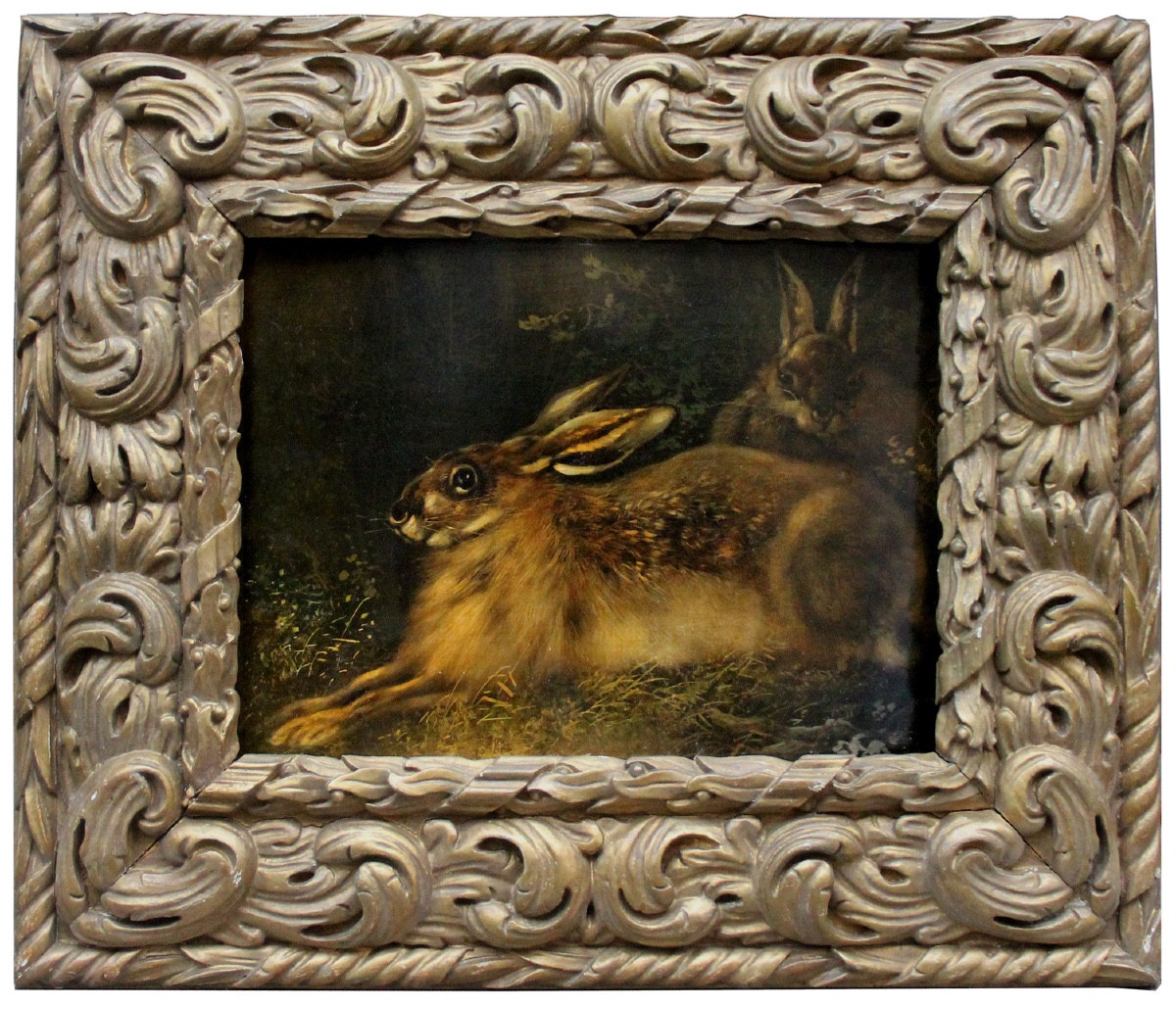 Lièvres en forêt par August Schleich (allemand, 1814-1865)-photo-2