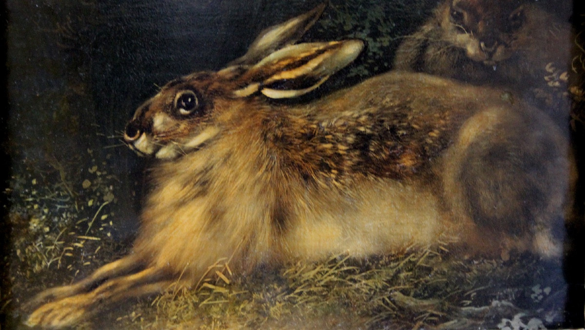 Lièvres en forêt par August Schleich (allemand, 1814-1865)-photo-1