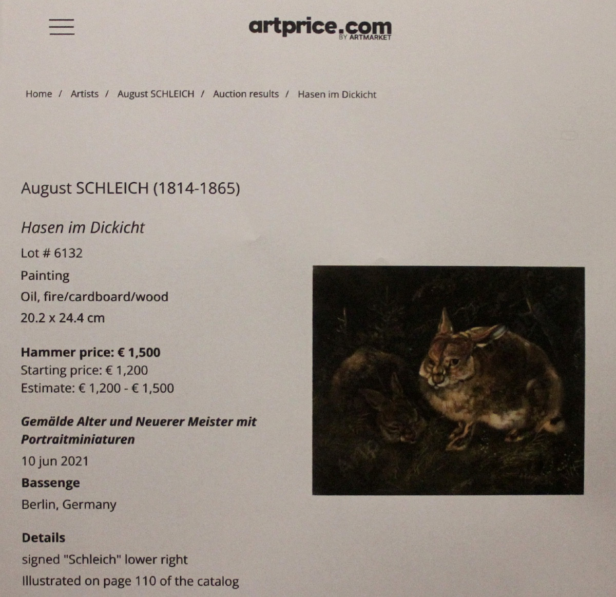 Lièvres en forêt par August Schleich (allemand, 1814-1865)-photo-5