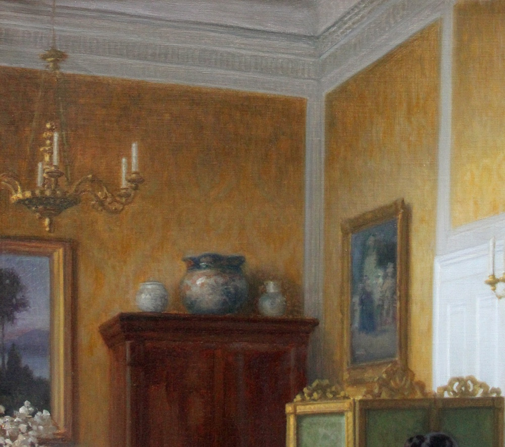 Amateur d'art dans un intérieur par Karl Maria Schuster (Autrichien, 1871 - 1957)-photo-2