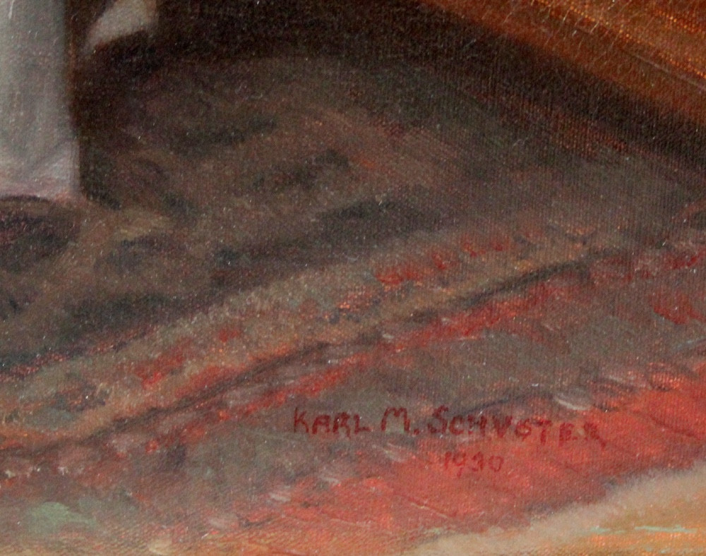 Amateur d'art dans un intérieur par Karl Maria Schuster (Autrichien, 1871 - 1957)-photo-7