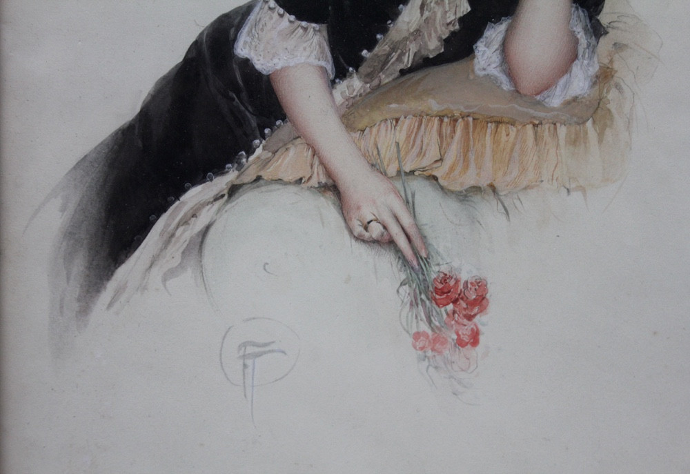 Fernand TOUSSAINT (1873-1955/56)  Titre : Portrait d’une beauté au chapeau-photo-2