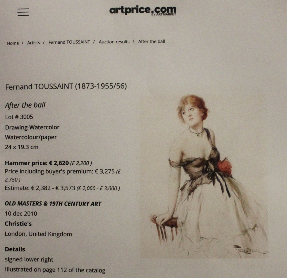 Fernand TOUSSAINT (1873-1955/56)  Titre : Portrait d’une beauté au chapeau-photo-8