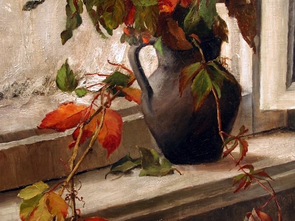 Vase Of Flowers On Windowsill By Giulietta Corazzi ( Italian, Born 1866)-photo-3