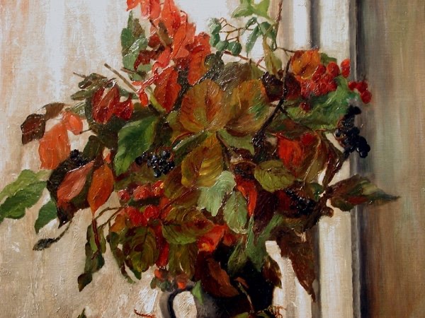 Vase Of Flowers On Windowsill By Giulietta Corazzi ( Italian, Born 1866)-photo-4