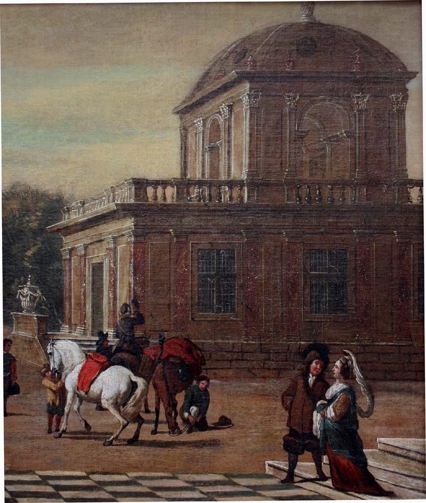 "UNE FÊTE ÉLÉGANTE DEVANT UN PALAIS", JACOB FERDINAND SAEYS (FLAMAND 1658-APRÈS 1726)-photo-3