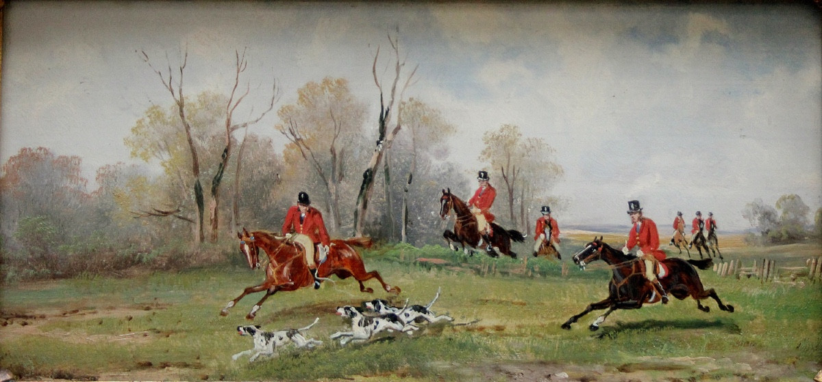 À la chasse au renard, école anglaise, fin du XIXe siècle-photo-2