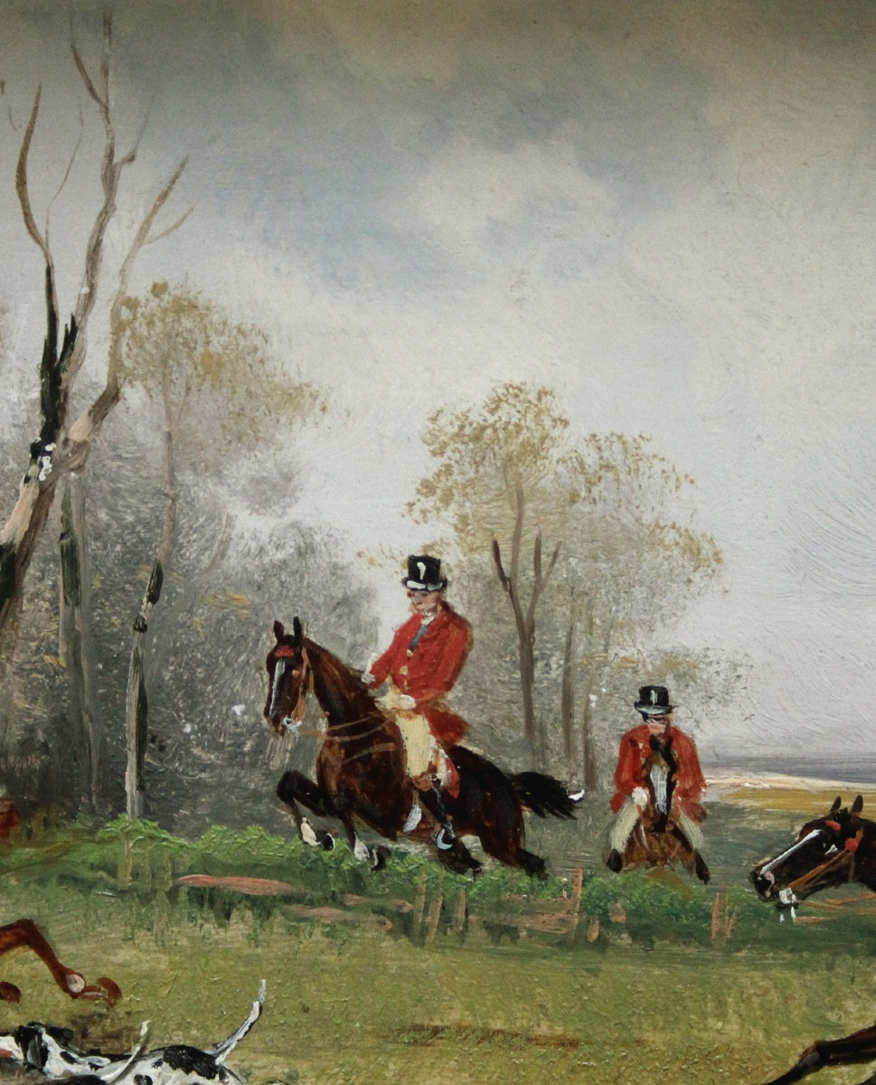 À la chasse au renard, école anglaise, fin du XIXe siècle-photo-4