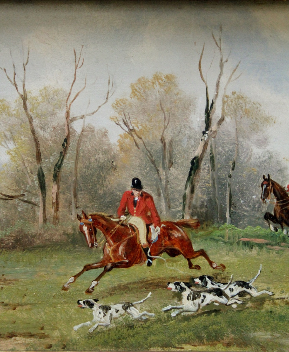 À la chasse au renard, école anglaise, fin du XIXe siècle-photo-2