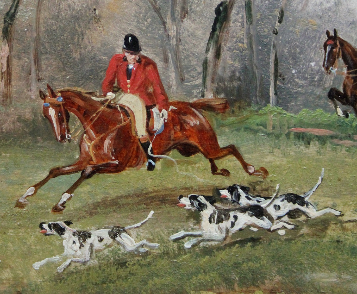 À la chasse au renard, école anglaise, fin du XIXe siècle-photo-3