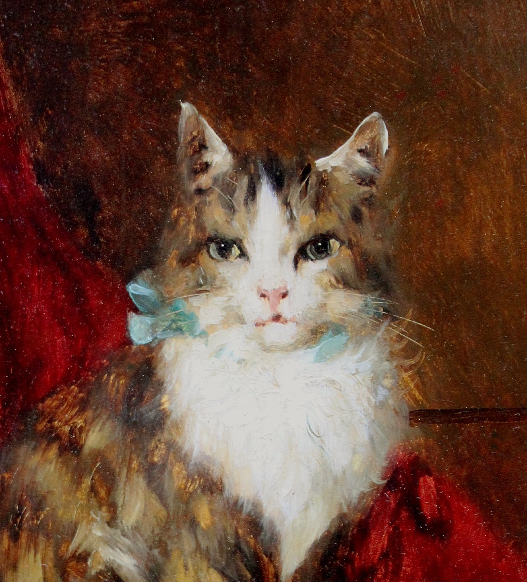 Jules Gustave Le Roy (Français, 1856 - 1921) Chatte et son chaton-photo-4