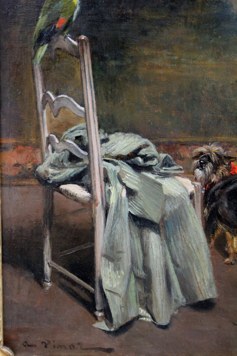 Home Alone By Auguste Vimar (french 1851 - 1916)-photo-2
