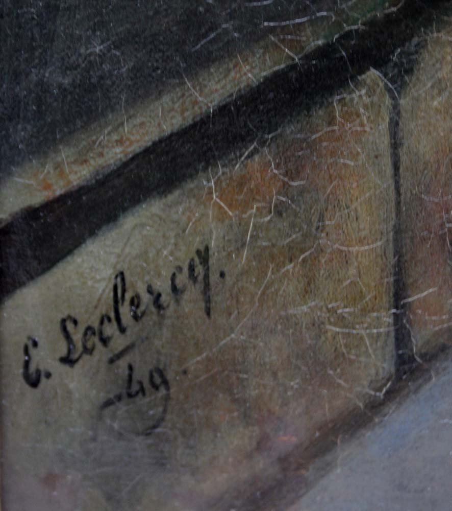 EDMOND LECLERCQ (FRANÇAIS, 1817 ARRAS - 1853 PARIS) TITRE: RÊVER SUR LA TERRASSE DU CHÂTEAU-photo-5