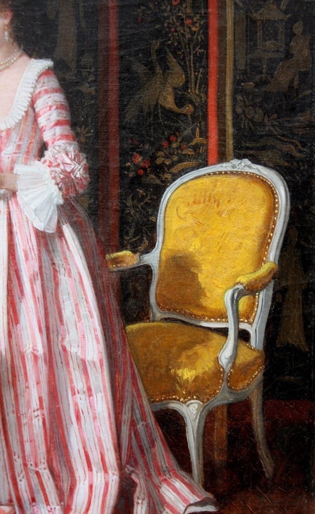 "LETTRE D'AMOUR" PAR VICTOR JOSEPH CHAVET ( FRANÇAIS, 1822-1898)-photo-3