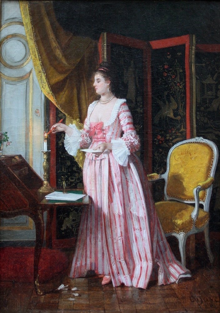 "LETTRE D'AMOUR" PAR VICTOR JOSEPH CHAVET ( FRANÇAIS, 1822-1898)