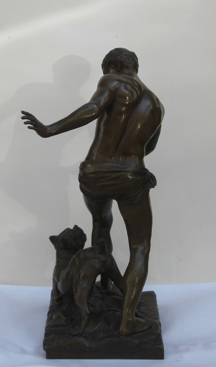 Emmanuel Fontaine (Français, 1856/1857 - 1935)  Titre : « À la rivière » (ou « À l’eau, Porthos-photo-3