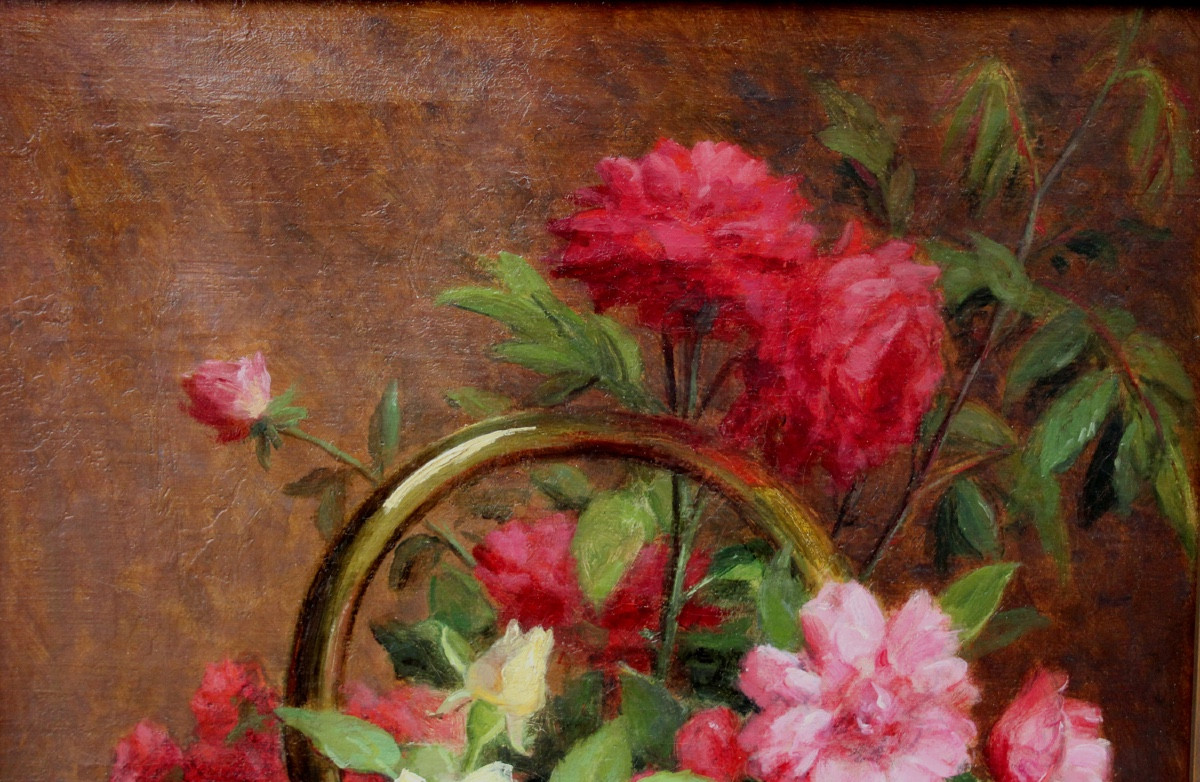 Pivoines dans des bouilloires en cuivre par Alfred Magne (Français, 1855-1936)-photo-4