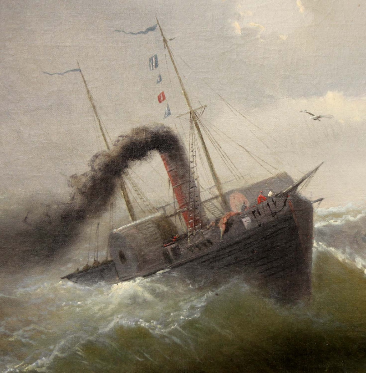 Bateau à vapeur en mer du Nord par Albert Rieger (1834 - 1905)-photo-1