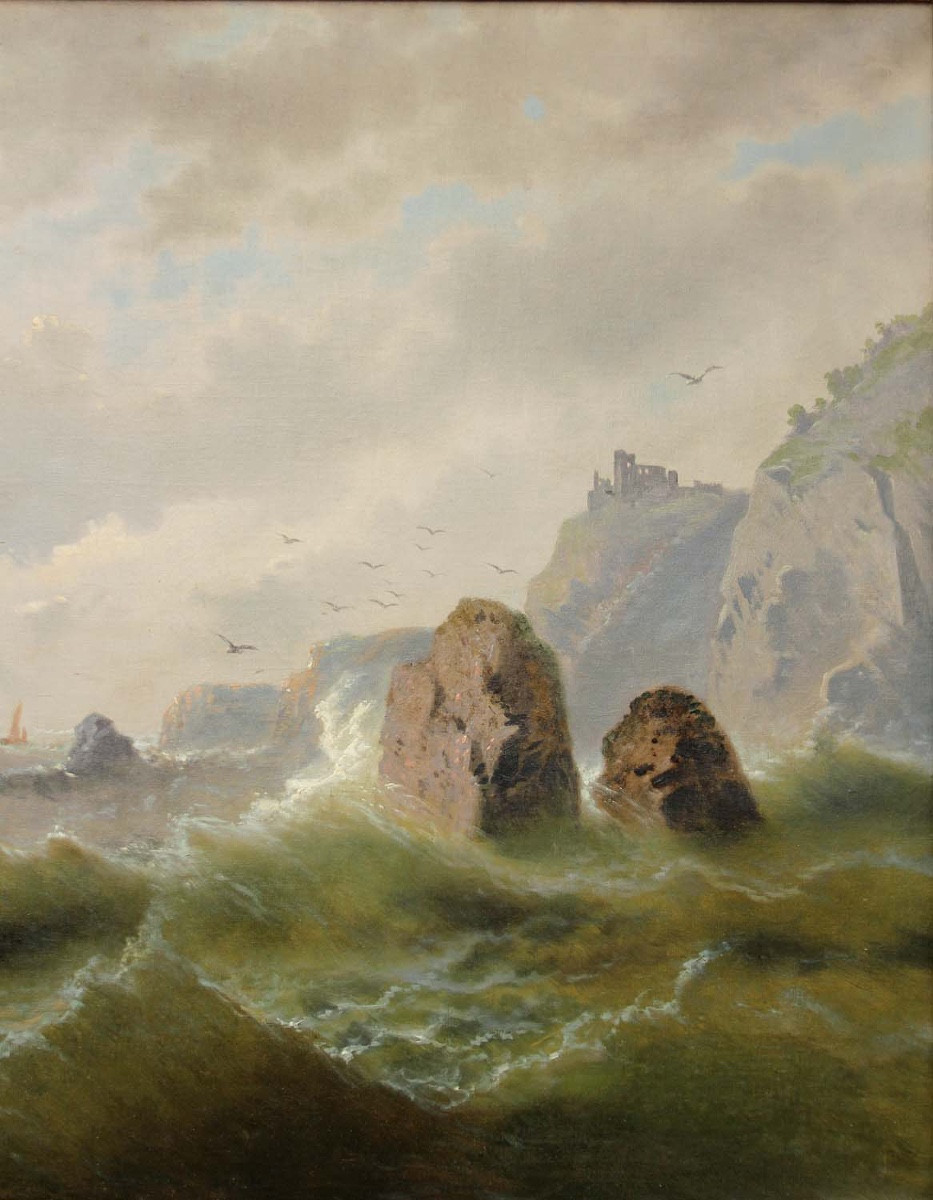 Bateau à vapeur en mer du Nord par Albert Rieger (1834 - 1905)-photo-3