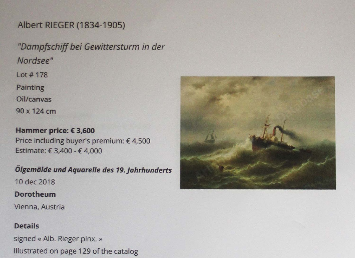 Bateau à vapeur en mer du Nord par Albert Rieger (1834 - 1905)-photo-7