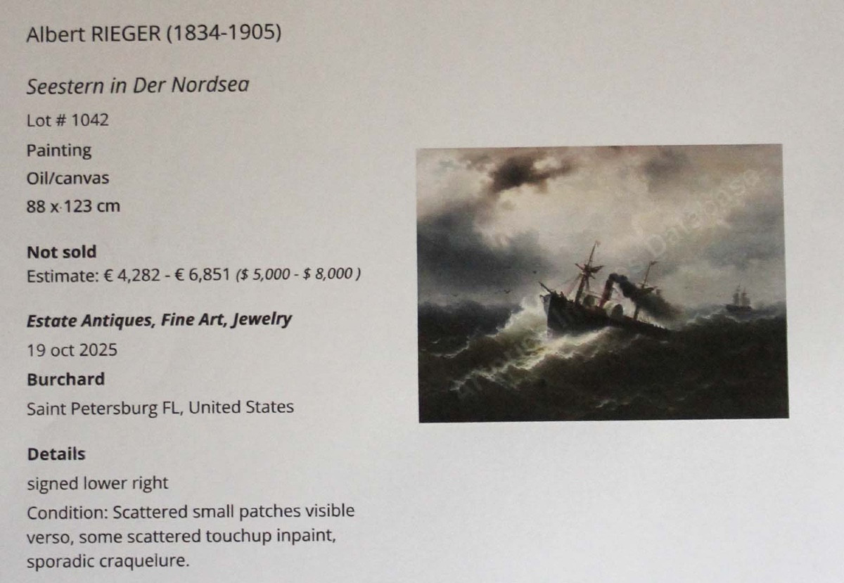 Bateau à vapeur en mer du Nord par Albert Rieger (1834 - 1905)-photo-8