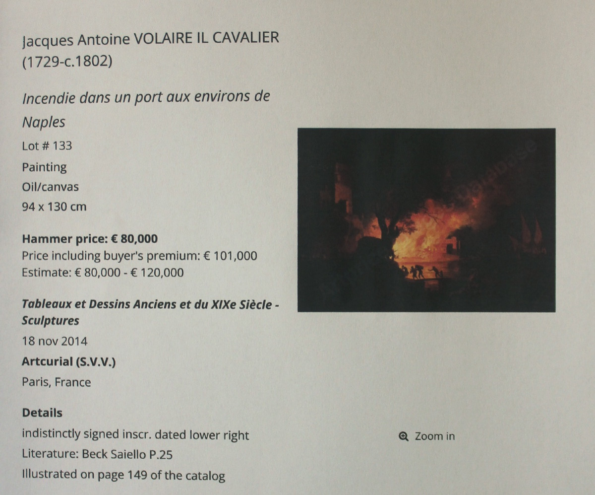 Jacques Ant. VOLAIRE IL CAVALIER (1729 -1802), attribué à  Incendie dans un port près de Naples-photo-6