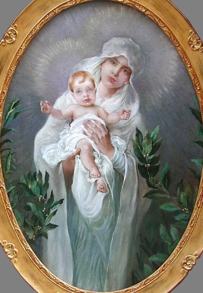  VIERGE À L'ENFANT par ALFONS MUCHA (1860-1939) CERCLE-photo-2