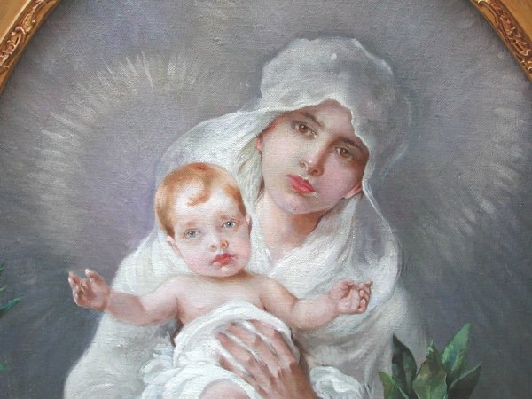  VIERGE À L'ENFANT par ALFONS MUCHA (1860-1939) CERCLE-photo-3