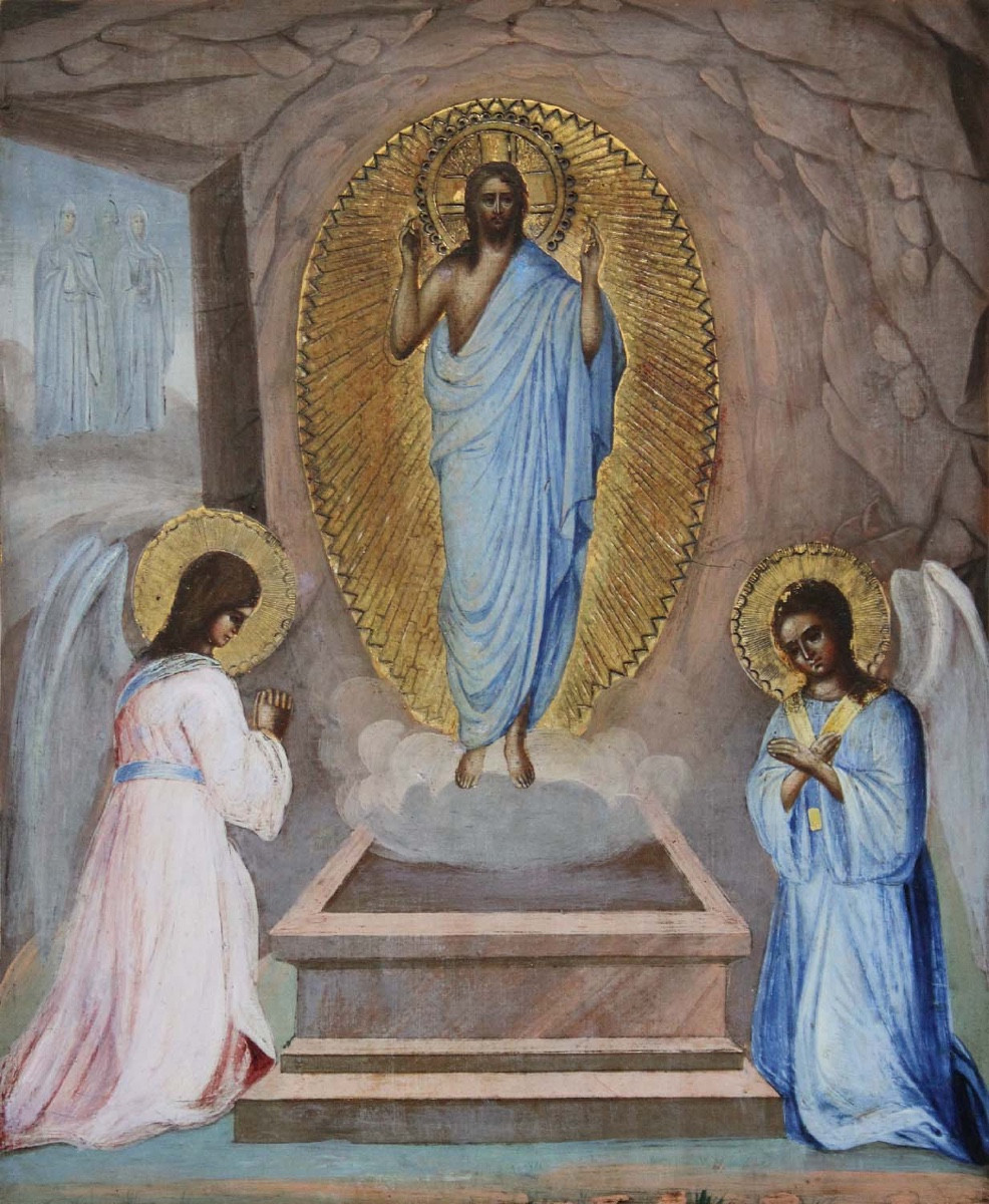 Icône russe, fin du XIXe siècle  La Résurrection du Christ-photo-2