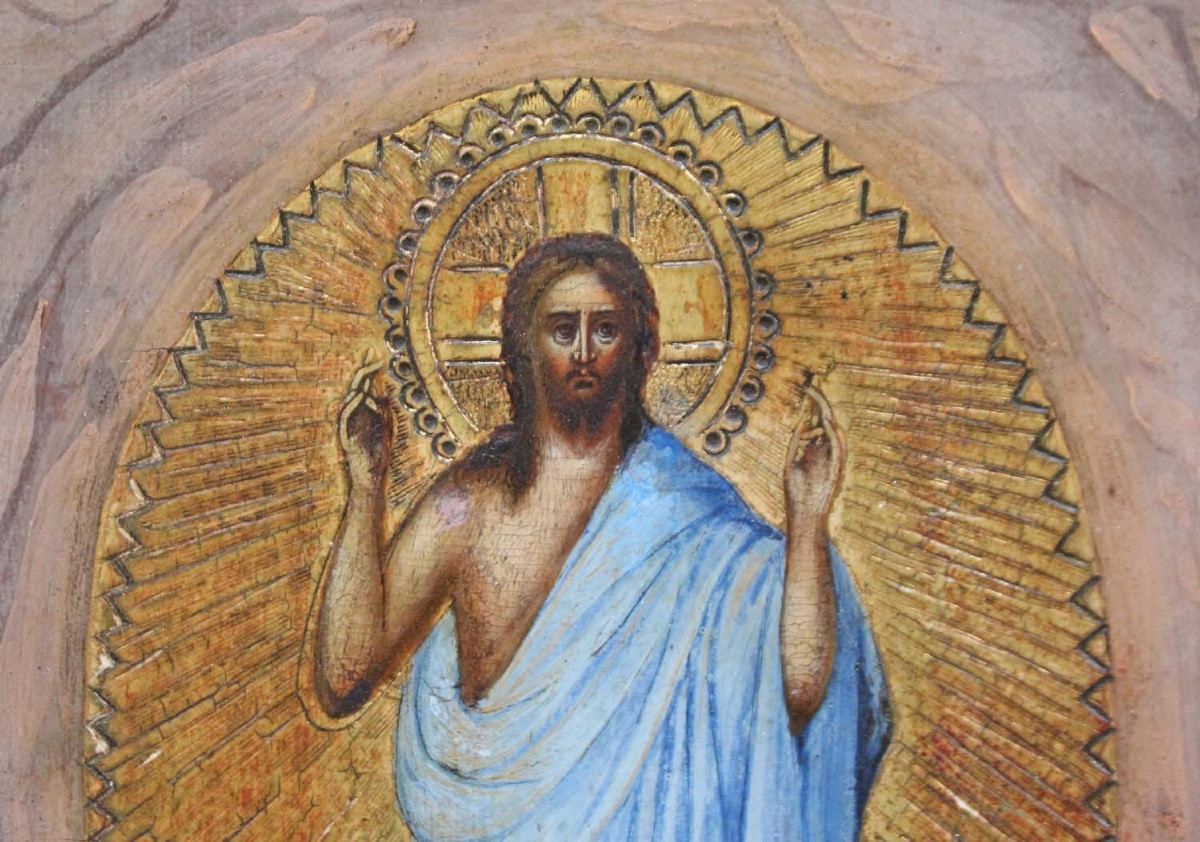 Icône russe, fin du XIXe siècle  La Résurrection du Christ-photo-4