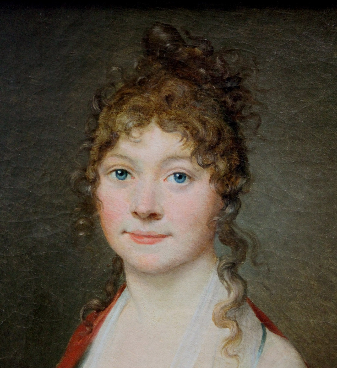 Portrait d'une jeune beauté au foulard rouge par Élisabeth Vigée Le Brun (1755-1842)-attribué à-photo-3