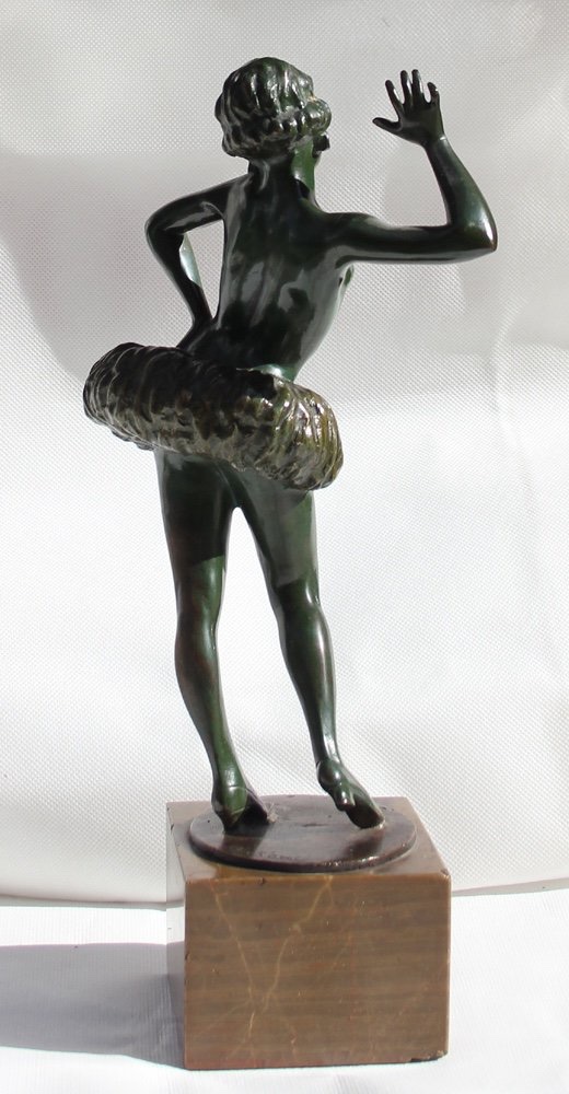 STEPHAN DAKON (AUTRICHIEN, 1904-1997), SCULPTURE EN BRONZE ART DÉCO D'UNE DANSEUSE À MOITIÉ NUE-photo-5