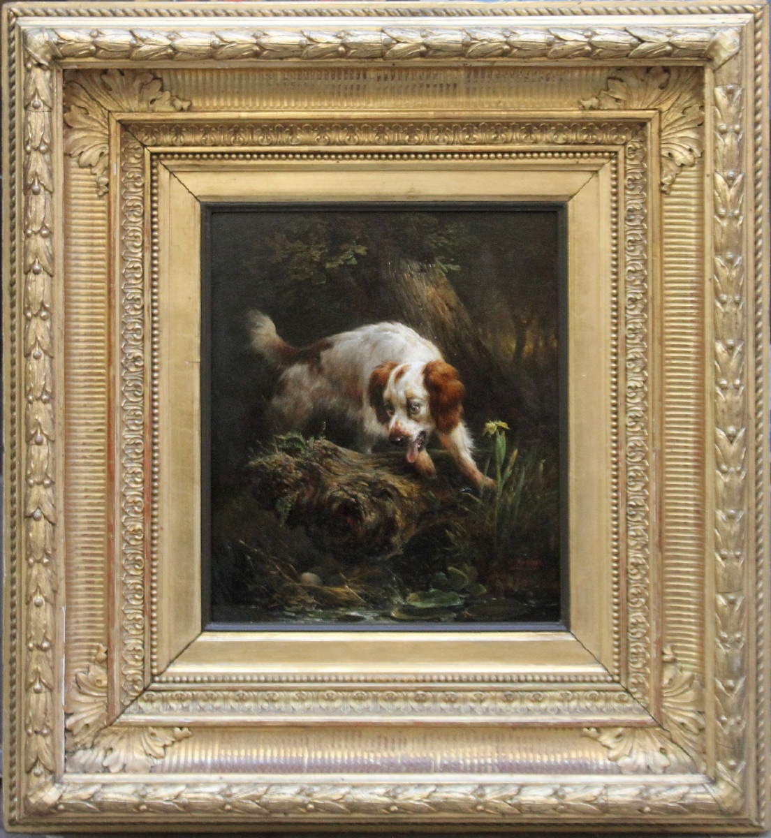 Henriette Ronner-knip (1821-1909) Hunting Dog Spotting Woodcock Eggs-photo-2